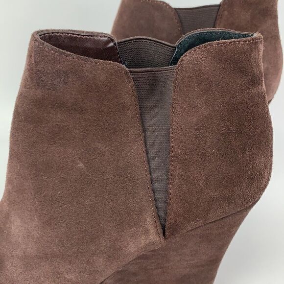 Jessica Simpson Brown Suede Leather wedge platform ankle boots - Picture 3 of 12
